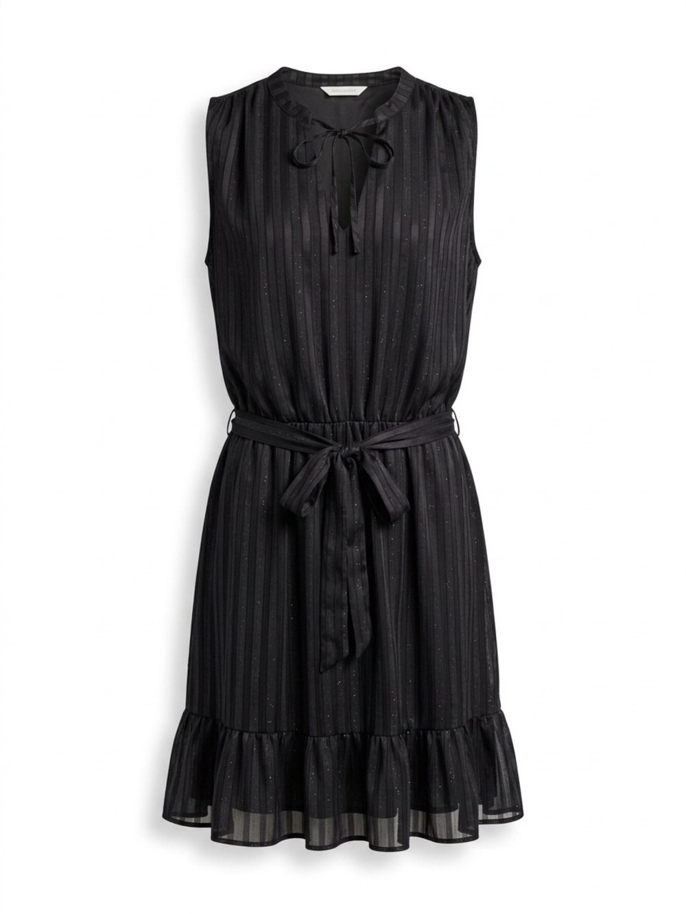 White House Black Market Black Sleeveless Tie-Waist Midi Dress